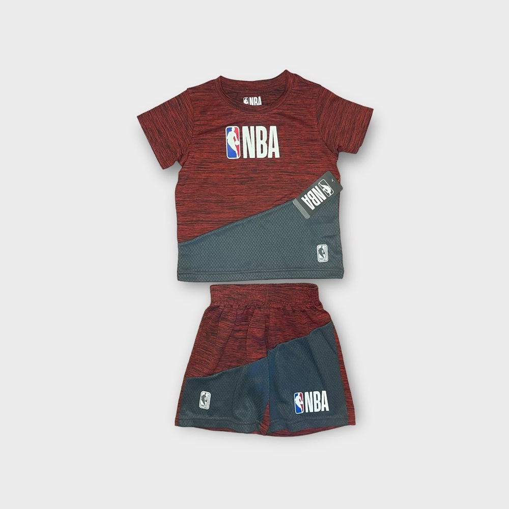 NBA Red Gray Top & Bottom Matching Set